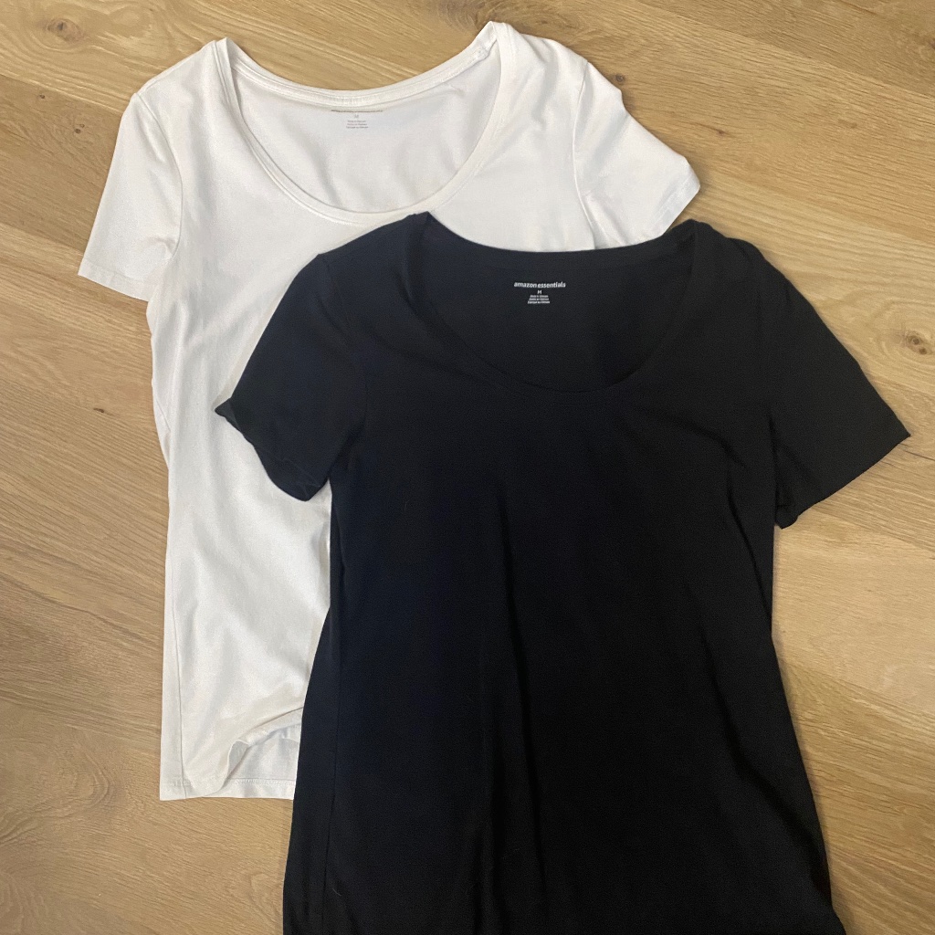 Two Medium Basic Scoop Neck TShirts